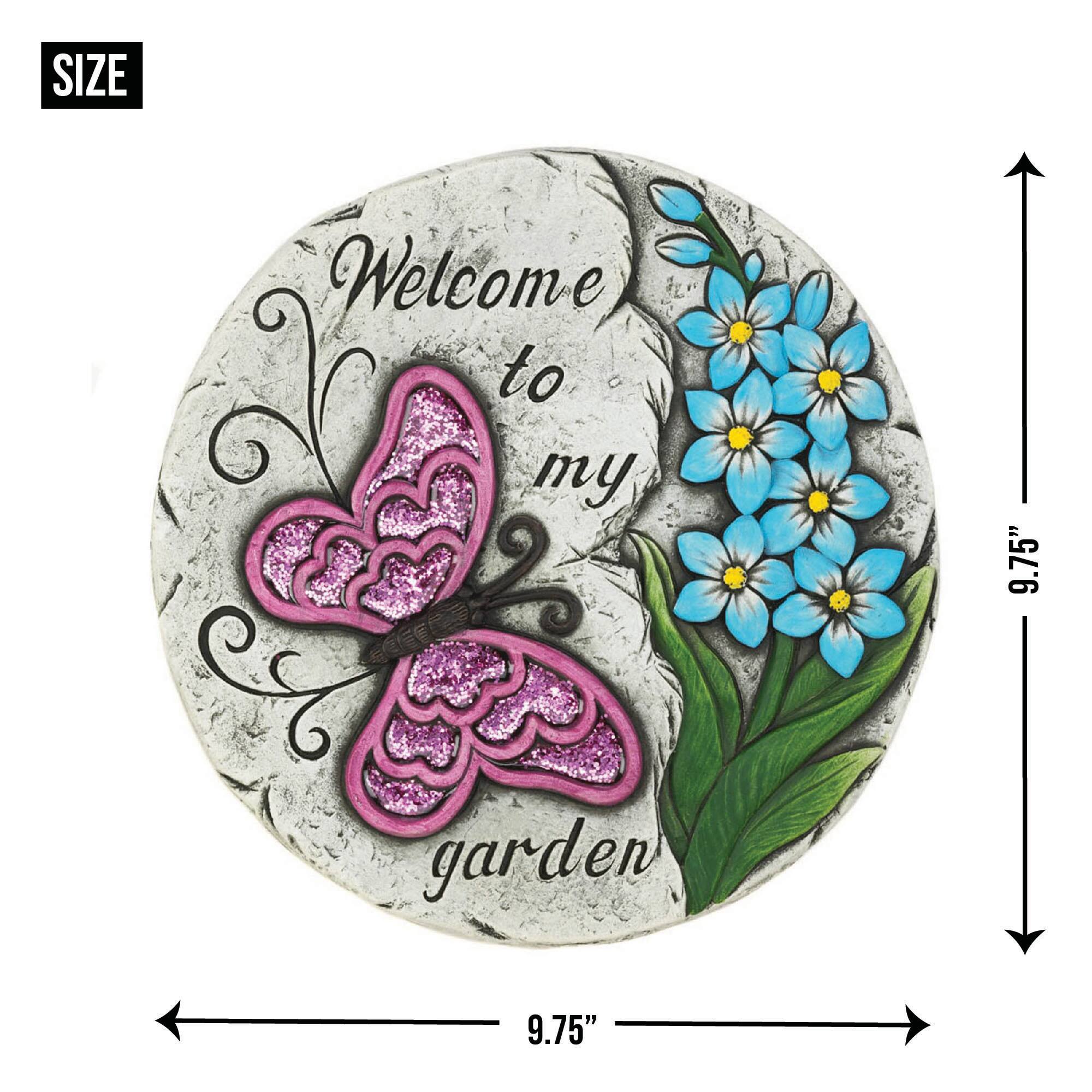 Pink Butterfly Garden Stepping Stone